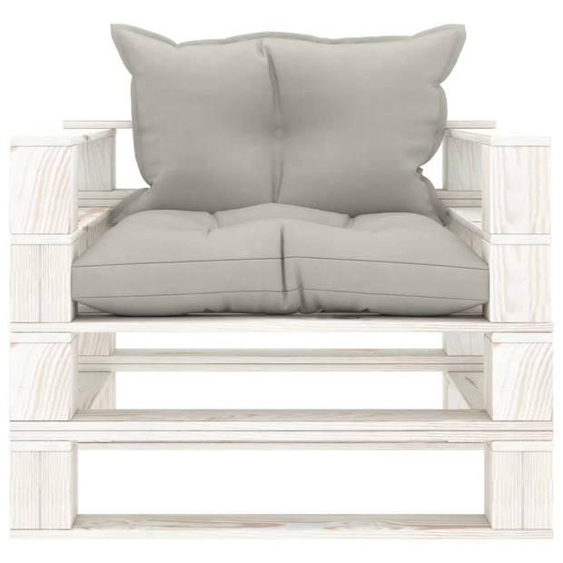 vidaXL 5-delige Loungeset met taupe kussens pallet hout