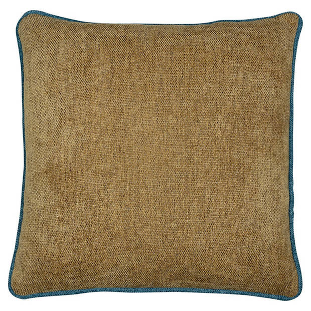 Mars & More Sierkussen met bies 'Lime' 45cm x 45cm, Beige Petrol