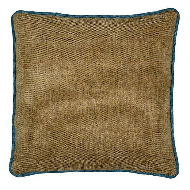 Mars & More Sierkussen met bies 'Lime' 45cm x 45cm, Beige Petrol