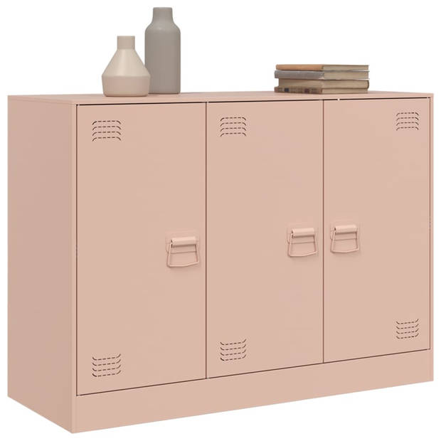 vidaXL Dressoir 99x39x73 cm staal roze