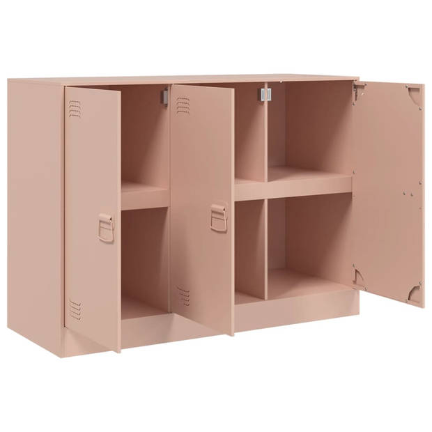 vidaXL Dressoir 99x39x73 cm staal roze