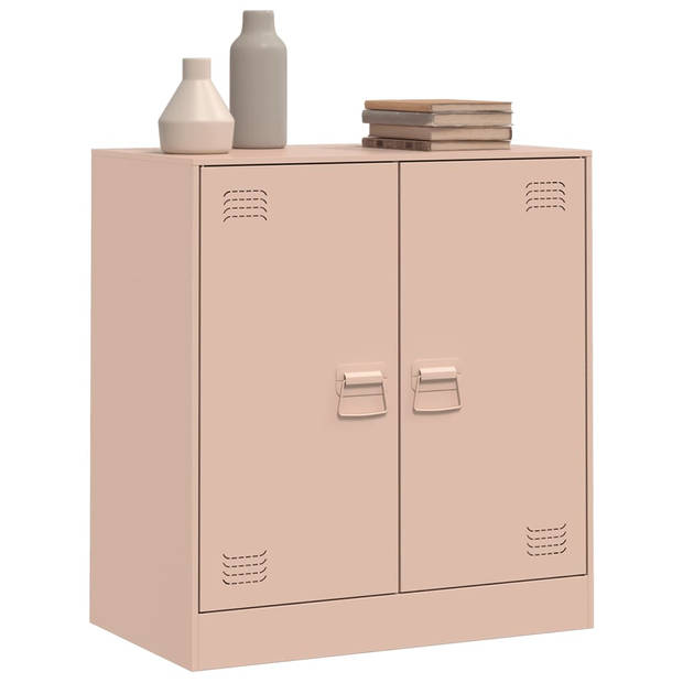 vidaXL Dressoir 67x39x73 cm staal roze