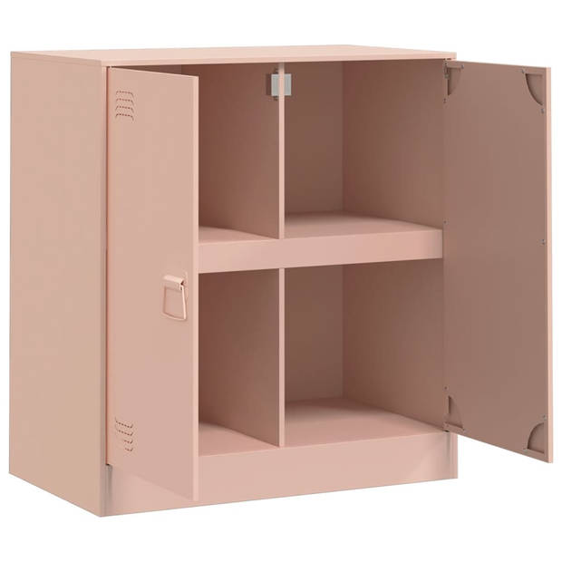 vidaXL Dressoir 67x39x73 cm staal roze