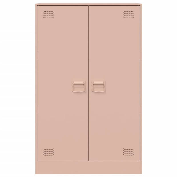 vidaXL Dressoir 67x39x107 cm staal roze