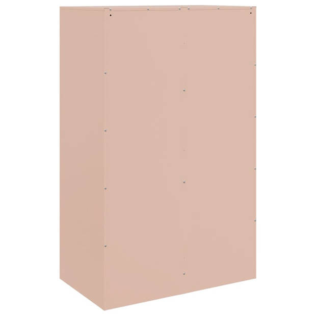 vidaXL Dressoir 67x39x107 cm staal roze