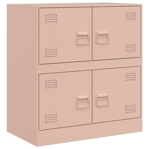 vidaXL Dressoir 67x39x73 cm staal roze