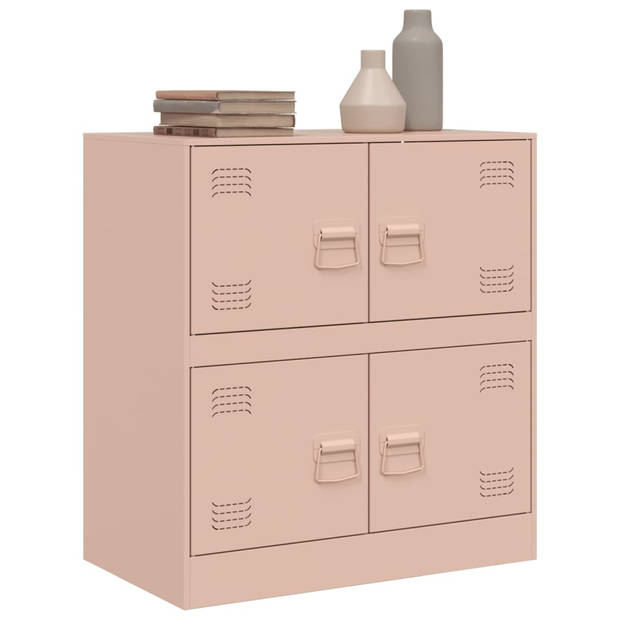 vidaXL Dressoir 67x39x73 cm staal roze