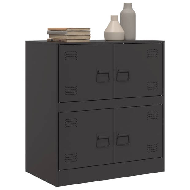 vidaXL Dressoir 67x39x73 cm staal zwart