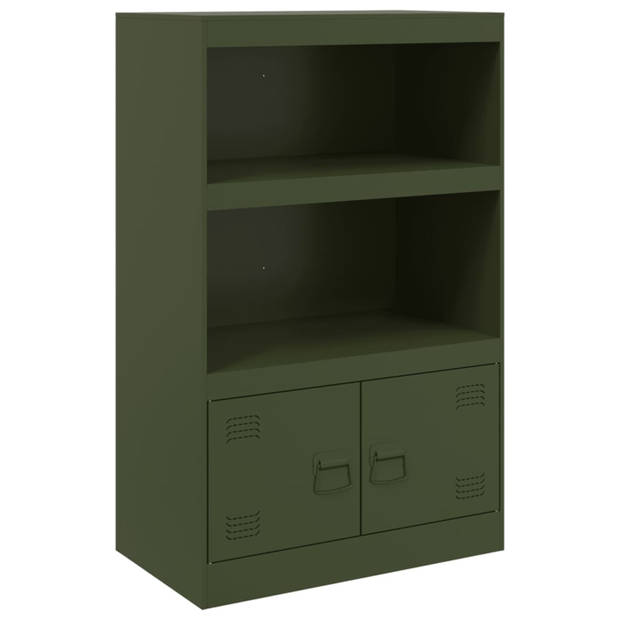 vidaXL Dressoir 67x39x107 cm staal olijfgroen