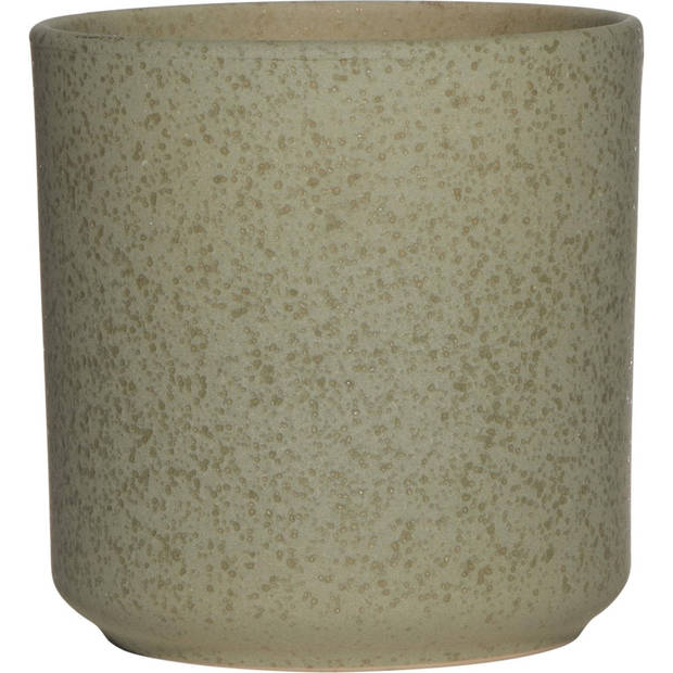 Linen & More Vaas 'Cylinder' 15cm, Groen