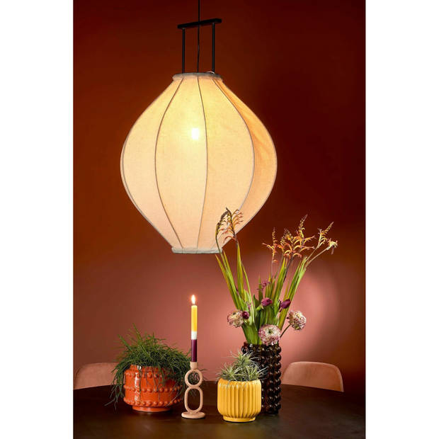 Mica Decorations Pot - 2x - boaz - gebobbeld - oranje - 19 x 22 cm - Plantenpotten