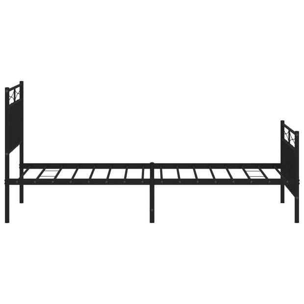 vidaXL Bedframe met hoofd- en voeteneinde metaal zwart 90x190 cm