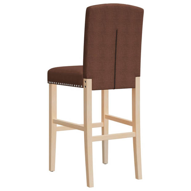 vidaXL Barstoelen 2 st massief rubberhout en stof