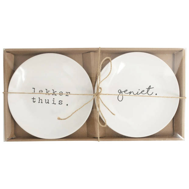 Gusta Borden 'Geniet & Lekker Thuis' Set van 2, 20cm