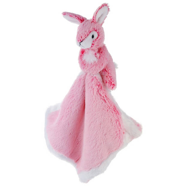 Roze konijnen/hazen knuffeldoekjes knuffels 25 cm knuffeldieren - Knuffeldoek