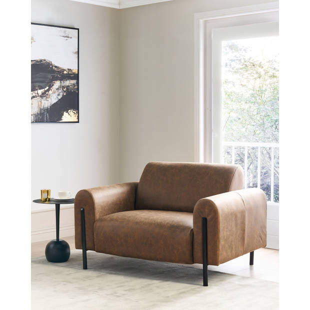 Beliani ASKIM - Fauteuil-Bruin-Polyester