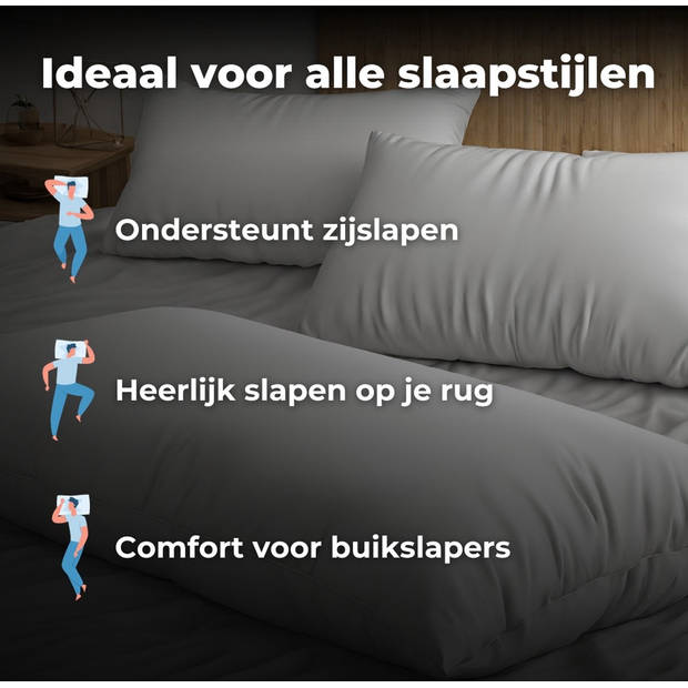 Elfida Set van 2 Traagschuim Hoofdkussens, Ergonomische Kussens, Memory Foam Hoofdkussens