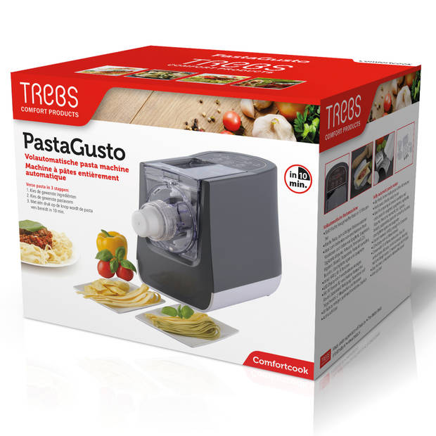 Volautomatische pastamachine / Comfortcook inclusief pastavormen en accessoires Trebs Zwart