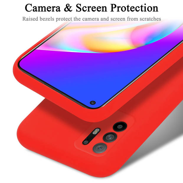 Cadorabo Hoesje geschikt voor Oppo A94 5G Case in LIQUID ROOD - Beschermhoes TPU silicone Cover