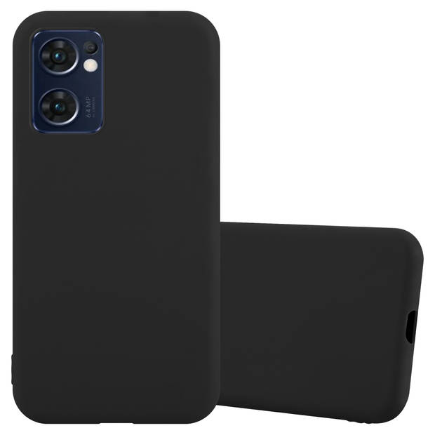 Cadorabo Hoesje geschikt voor Oppo FIND X5 LITE / Reno7 5G in CANDY ZWART - Beschermhoes TPU silicone Case Cover