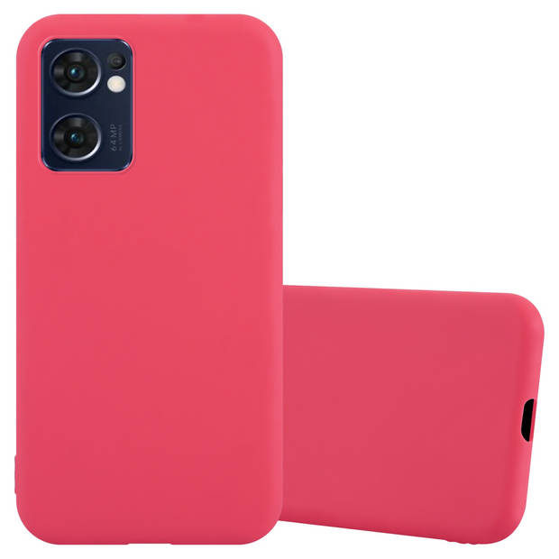 Cadorabo Hoesje geschikt voor Oppo FIND X5 LITE / Reno7 5G in CANDY ROOD - Beschermhoes TPU silicone Case Cover