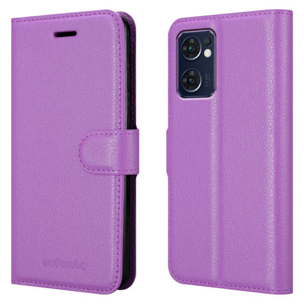 Cadorabo Hoesje geschikt voor Oppo FIND X5 LITE / Reno7 5G in MANGAAN PAARS - Beschermhoes Cover magnetische sluiting