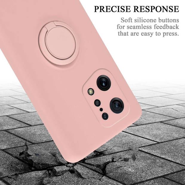 Cadorabo Hoesje geschikt voor Oppo FIND X5 in LIQUID ROZE - Beschermhoes van TPU silicone Case Cover met ring