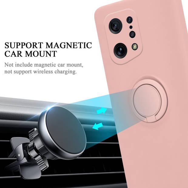 Cadorabo Hoesje geschikt voor Oppo FIND X5 in LIQUID ROZE - Beschermhoes van TPU silicone Case Cover met ring