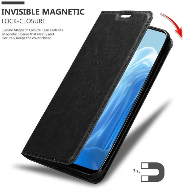 Cadorabo Hoesje geschikt voor Oppo FIND X5 LITE / Reno7 5G in ZWARTE NACHT - Beschermhoes Case magnetische sluiting