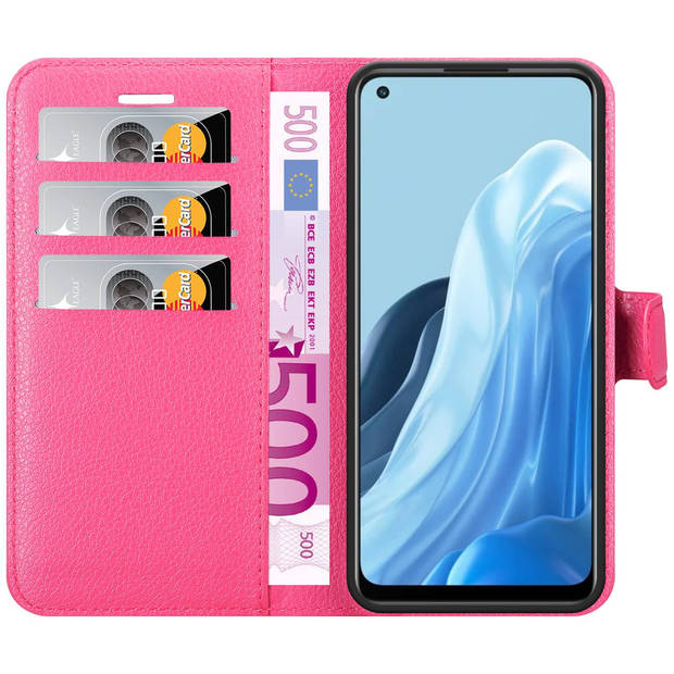 Cadorabo Hoesje geschikt voor Oppo FIND X5 LITE / Reno7 5G in KERSEN ROZE - Beschermhoes Cover magnetische sluiting Case