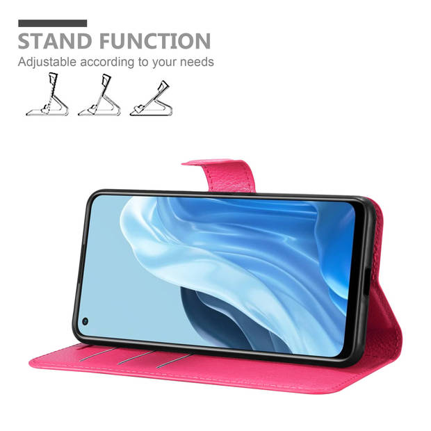 Cadorabo Hoesje geschikt voor Oppo FIND X5 LITE / Reno7 5G in KERSEN ROZE - Beschermhoes Cover magnetische sluiting Case