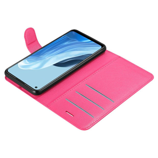 Cadorabo Hoesje geschikt voor Oppo FIND X5 LITE / Reno7 5G in KERSEN ROZE - Beschermhoes Cover magnetische sluiting Case