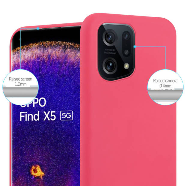 Cadorabo Hoesje geschikt voor Oppo FIND X5 in CANDY ROOD - Beschermhoes TPU silicone Case Cover