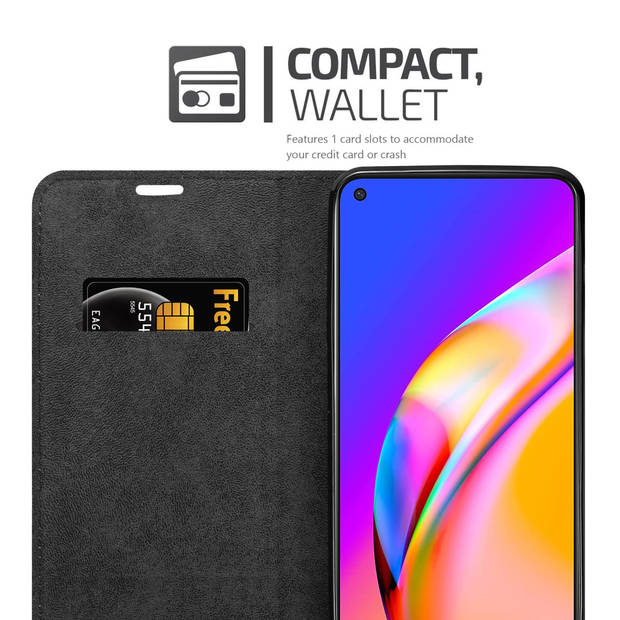 Cadorabo Hoesje geschikt voor Oppo A94 5G in ZWARTE NACHT - Beschermhoes Case magnetische sluiting Cover