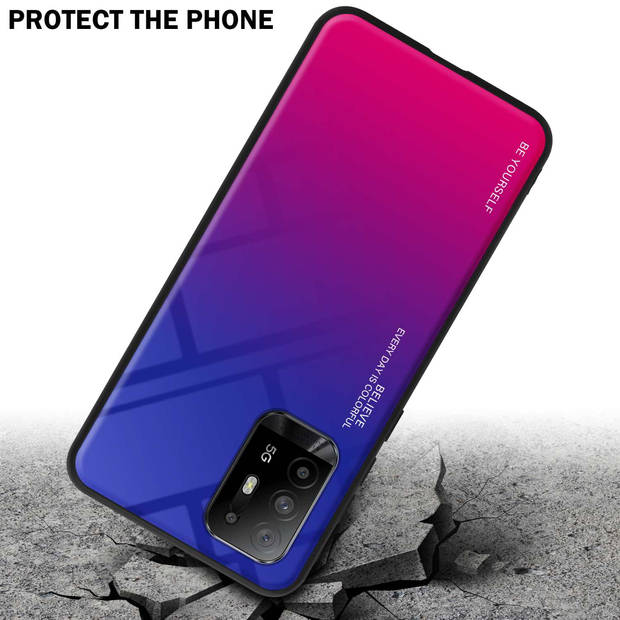 Cadorabo Hoesje geschikt voor Oppo A94 5G in PAARS - ROOD - Tweekleurige beschermhoes TPU-silicone Case Cover