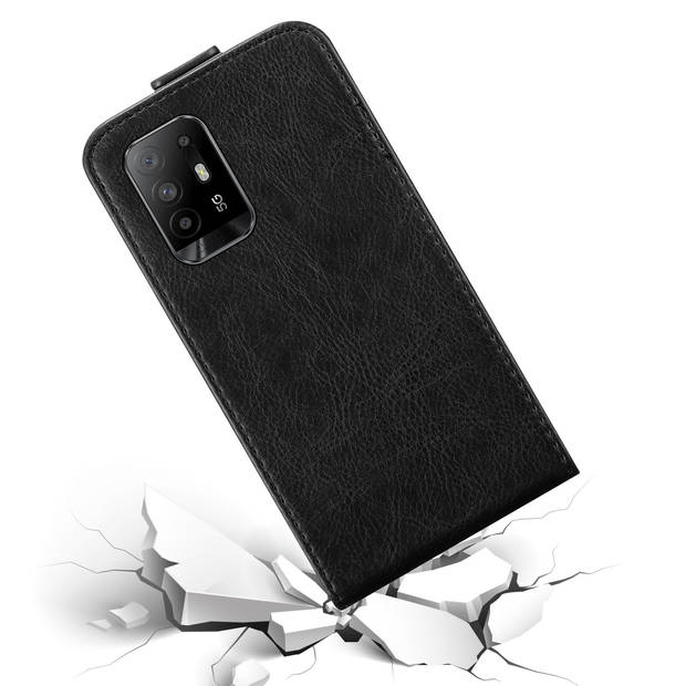 Cadorabo Hoesje geschikt voor Oppo A94 5G in ZWARTE NACHT - Beschermhoes Flip Case Cover magnetische sluiting