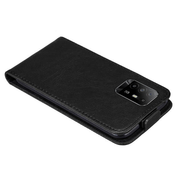 Cadorabo Hoesje geschikt voor Oppo A94 5G in ZWARTE NACHT - Beschermhoes Flip Case Cover magnetische sluiting