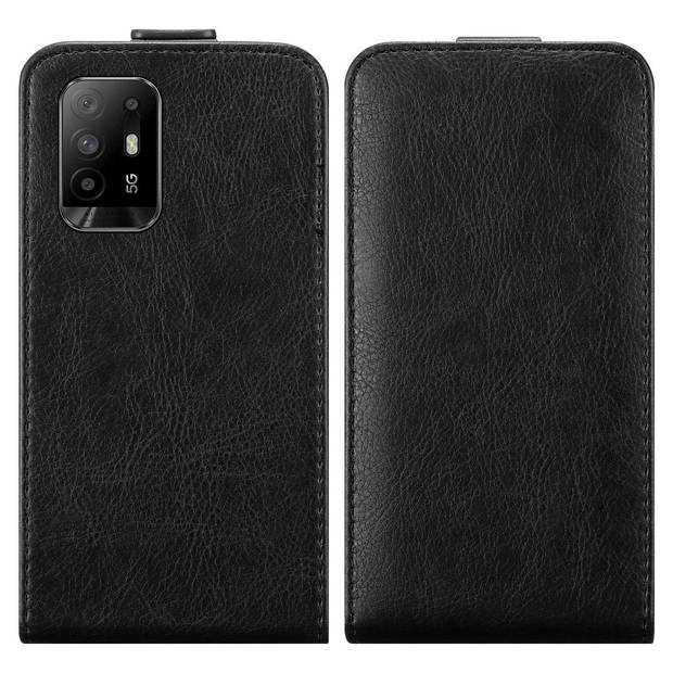 Cadorabo Hoesje geschikt voor Oppo A94 5G in ZWARTE NACHT - Beschermhoes Flip Case Cover magnetische sluiting