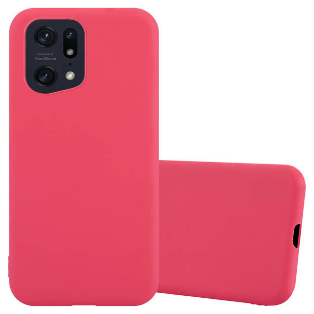 Cadorabo Hoesje geschikt voor Oppo FIND X5 PRO in CANDY ROOD - Beschermhoes TPU silicone Case Cover