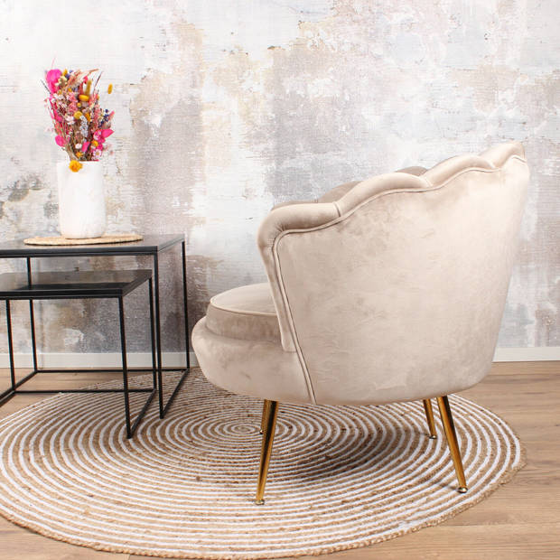 Feliz fauteuil velvet champagne/taupe