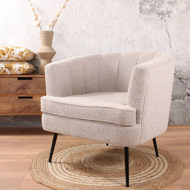 Norah fauteuil boucle beige