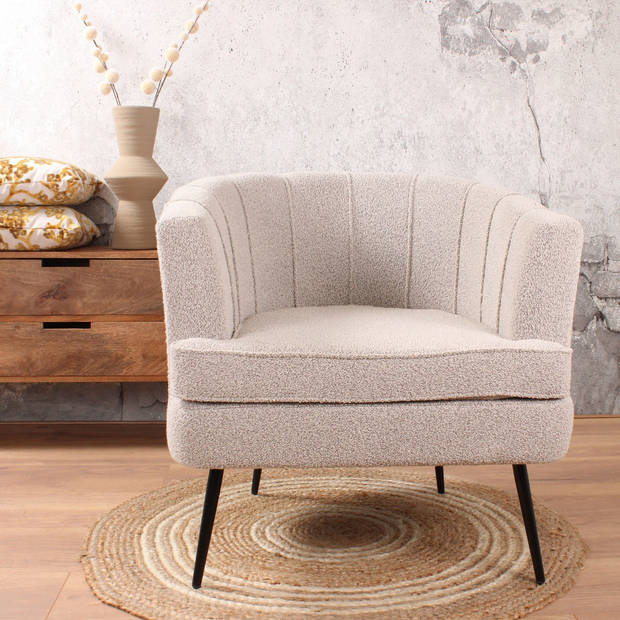 Norah fauteuil boucle beige