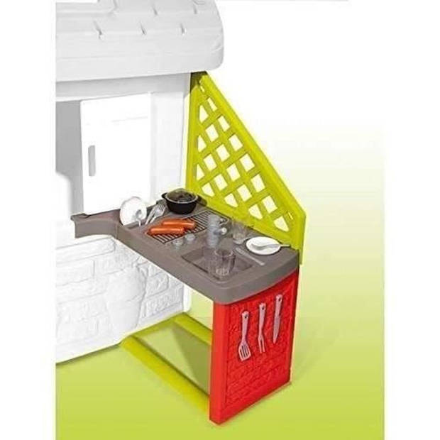 Smoby - Zomerkeuken om toe te voegen aan een huis Smoby - Grillplaat - Spoelbak met kraan - 17 accessoires