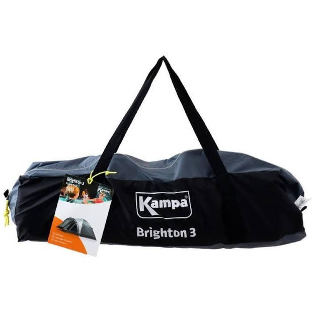 Kampeertent met bogen - 3 plaatsen - KAMPA - Brighton 3 - Grijs en zwart