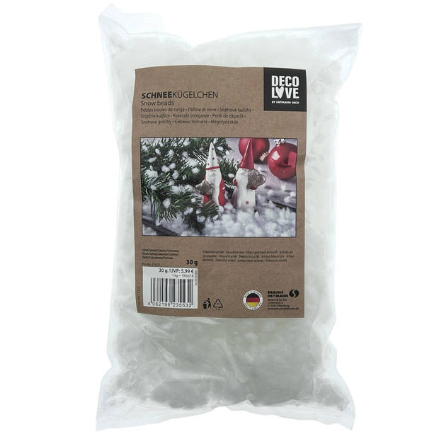 Decoratie Sneeuwballen - Nepsneeuw - Kerst - 3 zakjes van 30 gram - Wit
