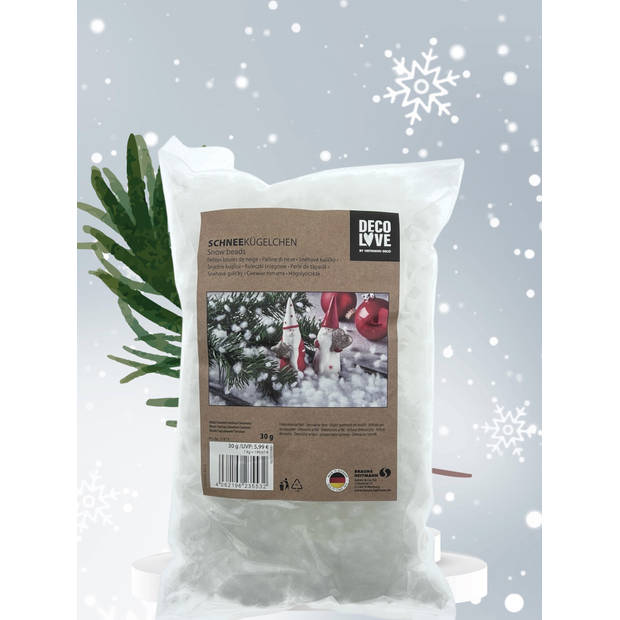 Decoratie Sneeuwballen - Nepsneeuw - Kerst - 3 zakjes van 30 gram - Wit