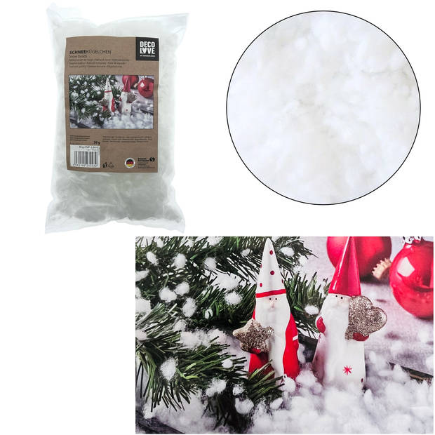 Decoratie Sneeuwballen - Nepsneeuw - Kerst - 3 zakjes van 30 gram - Wit