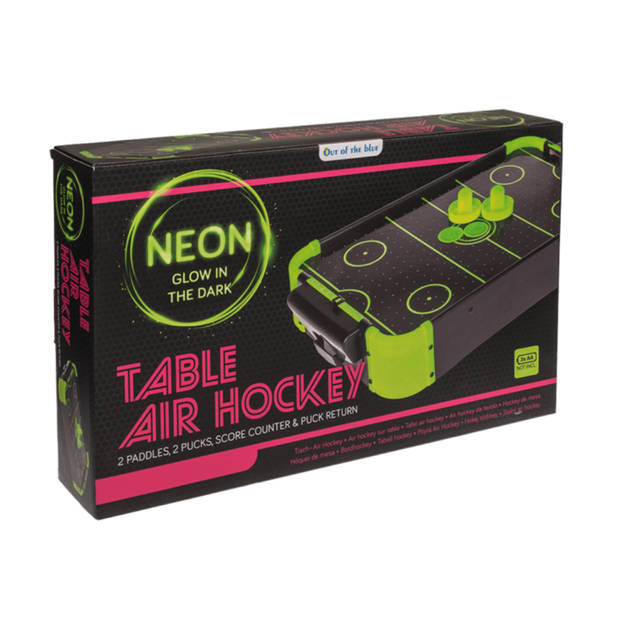 Mini Air Hockey Tafel - Glow in the Dark - 49,5 x 31 x 8,7 cm - Speelgoed - Kleine Air hockey