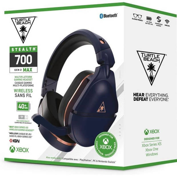 Gaming -micro -helm - Turtle Beach - Stealth 700 Gen2 Max voor Xbox - Cobalt Blue - MultiplateForme compatibel