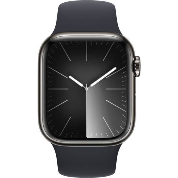 Apple Watch 9 Cell 41mm grafiet rvs middernacht sportband M/L